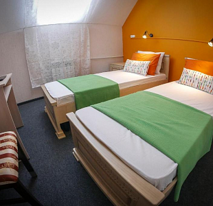 Номер гостиницы из СИП панелей с ЦСП, построенной компанией ВИРМАК. Вариант внутренней отделки. Московская область, г. Лобня